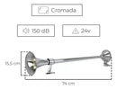 BUZINA AR MARITIMA 74CM COMPLETO 2PCS KIT