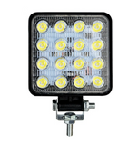 FAROL AUX QUADRADO 16 LEDS BIVOLT 48W FINO 6000K KIT 2 PECAS