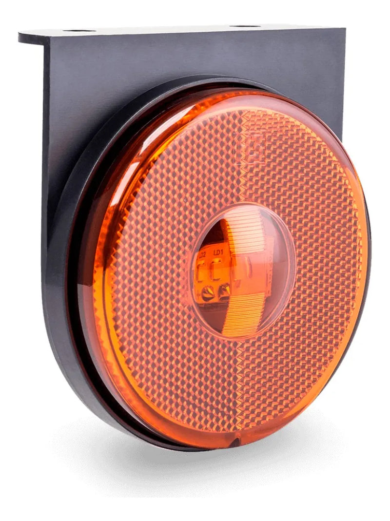 LANTERNA LED LATERAL REDONDA RANDON C/SUPORTE FIXO AM H3 7139