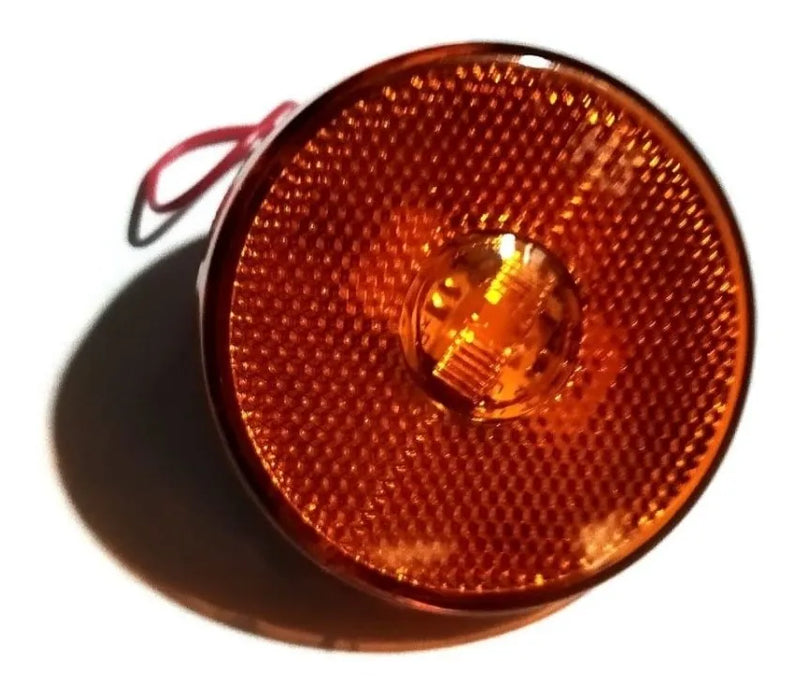 LANTERNA LED LATERAL S/SUPORTE C/FIO 85MM AMARELA H3