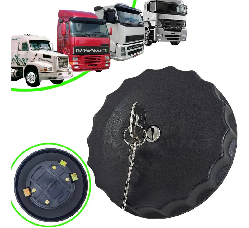 TAMPA TANQUE VOLVO FH IVECO DAF C/CHAVE TM 7050 TRAVA GRANDE